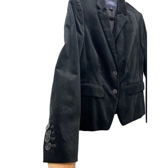 Lands’End Velvet Jacket Black Blazer - Picture 2 of 8